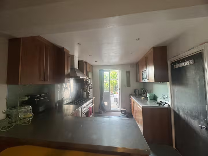 Garden apartment kitchen