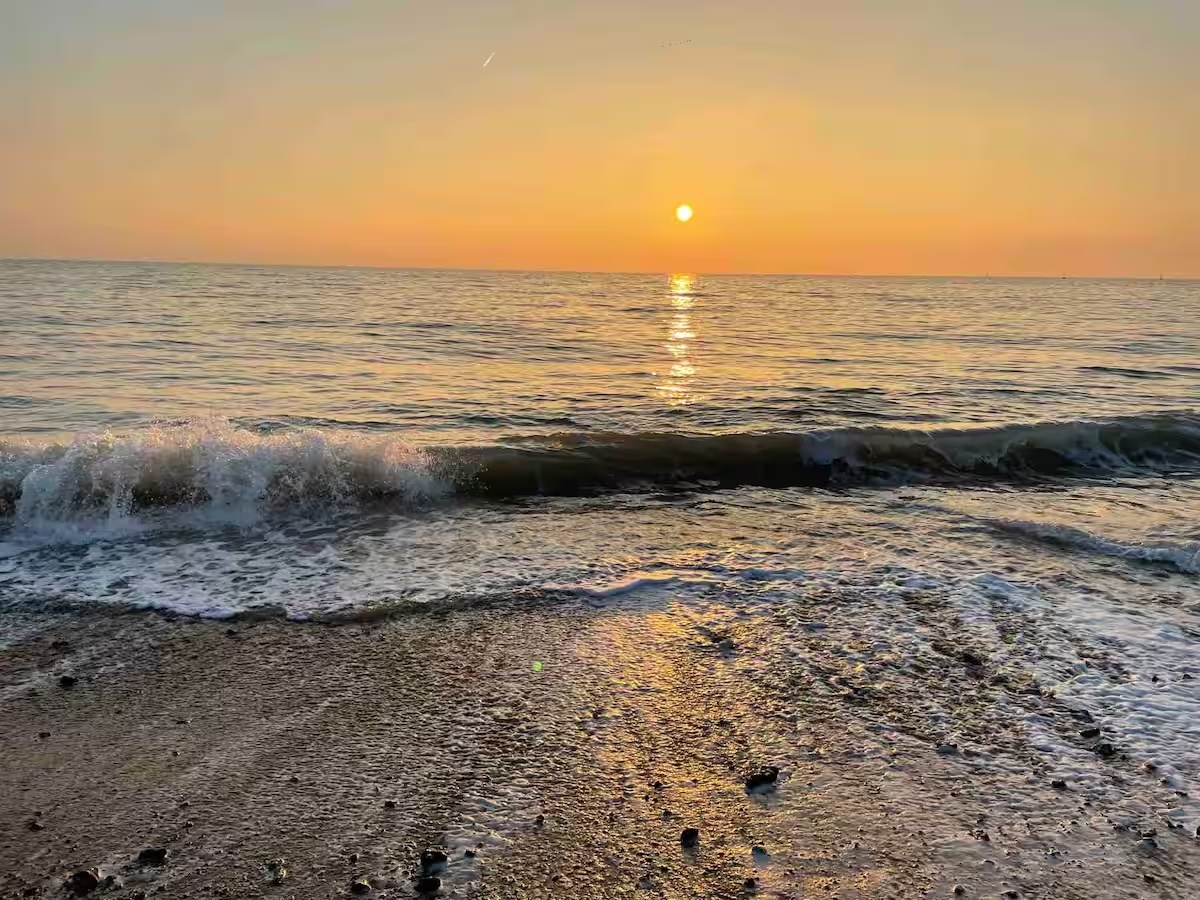 Sunset over the sea at Ramsgate